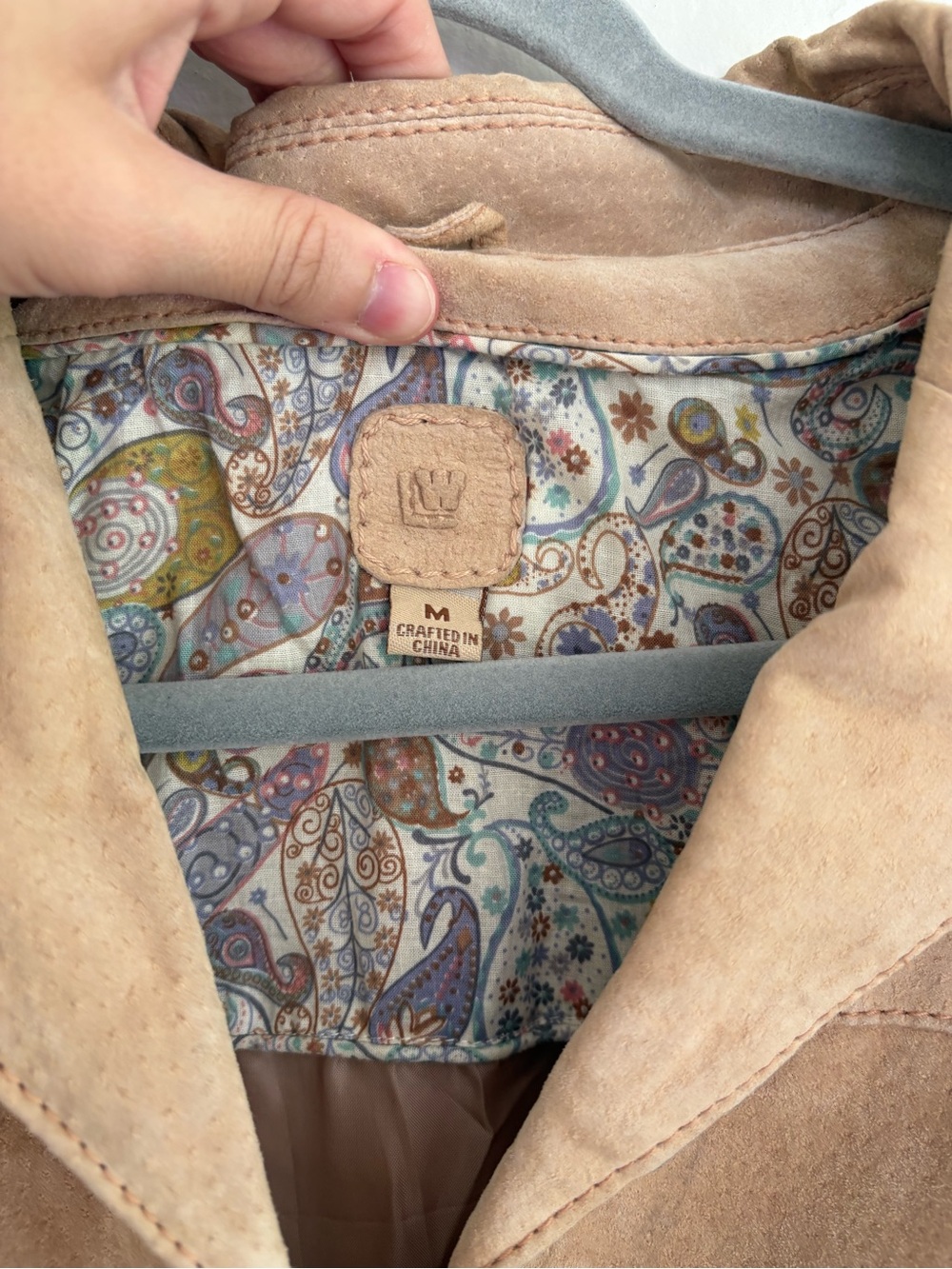 Vintage Wilsons Tan Suede Leather Belted Jacket Size M Western Boho Equestrian - Picture 5 of 10
